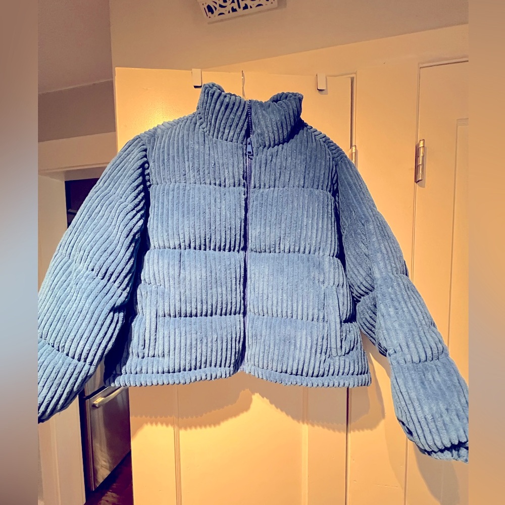 Blue Love Poem corduroy shortie jacket